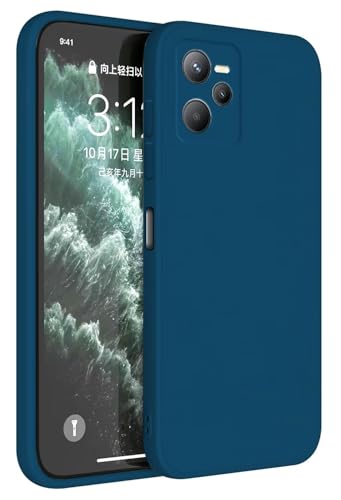 Topme Funda para Realme C35 / Realme Narzo 50A Prime (6.6" Inches) Carcasa Caja Case Estuche, Funda Protectora de Piel de Silicona TPU - Azul Zafiro