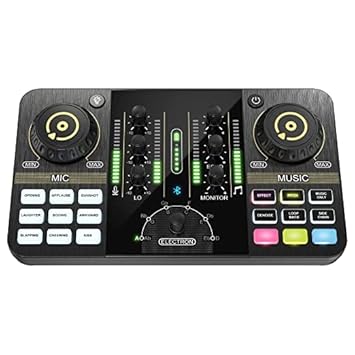 Audio Array AI-03 Professional Sound Card with Bluetooth | Podcast Production Setup with 4 mic input & 4 outputs | +48V phantom power, PC/Mac connectivity | 6-8hr Battery | Streaming, Singing & Gaming - image, photos