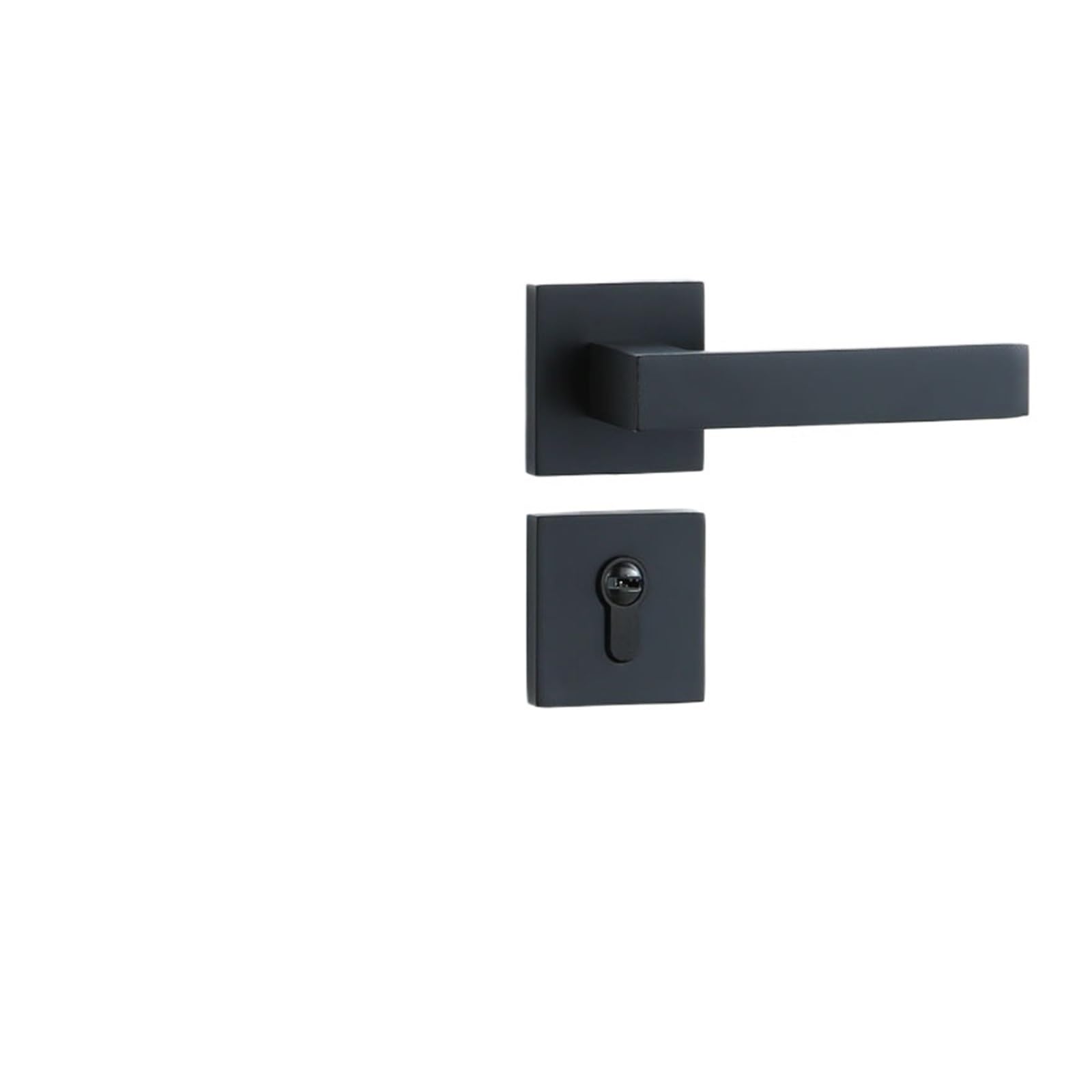 NYRXRYTCA Black zinc Alloy Household Split Door Lock Indoor Wooden Door Mechanical Handle Silent Magnetic Lock Hardware(Yahei Gao 5845 magnetic)