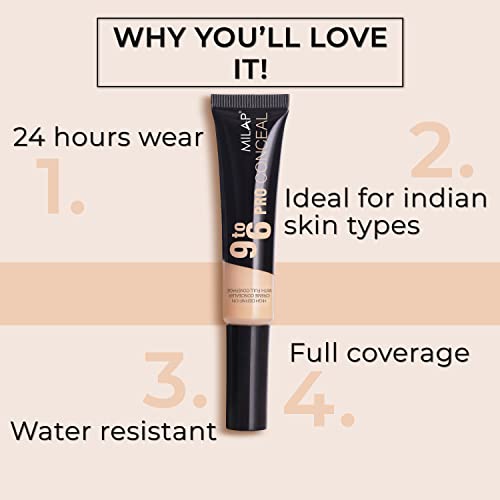 Milap 9 to 6 Pro Liquid Concealer For Face Makeup | Full Coverage Concealer With High Definition | Ideal for Indian Skin Tone | Shade - Vanilla(17ml) - Image 5