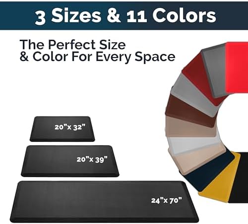 ComfiLife Anti Fatigue Floor Mat – 3/4 Inch Thick Kitchen Mats for Floor, Standing Desk Mat, Kitchen Rug – Comfort at Home, Office – Durable – Stain Resistant – Non-Slip Bottom (20