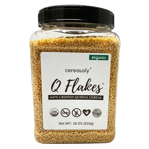 CEREAUSLY Organic Quinoa Crispies 18 oz – Puffed Quinoa Ancient Grain Crunch – Healthy Yogurt, Smoothie Bowl & Granola Topping – Gluten Free, Vegan, No Added Sugar, Kosher
