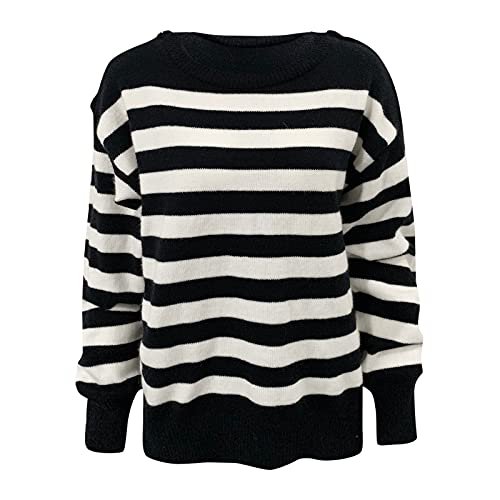 Briskorry Dames gestreepte pullover casual stretch tuniek top herfst lente lange mouwen ronde hals contrasterende kleur blouse lange mouwen T-shirt tiener meisjes vrijetijdsshirt - Image 5