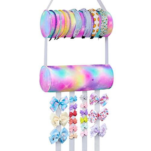 Image of FIOBEE Headband Holder Organizer Bow Holder Hair Accessories Organizer Headband Storage Wall Hanging Home Decor for Girls Room(Purple, M)