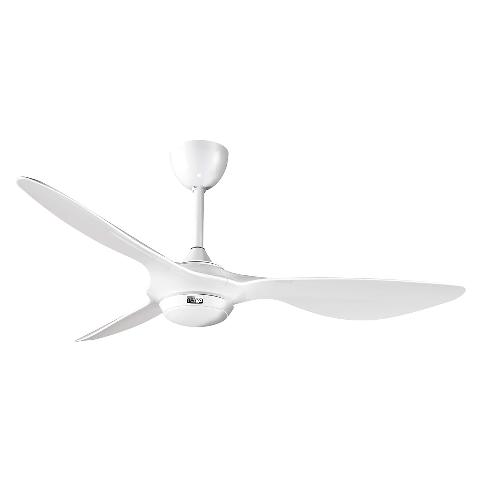 reiga Ventilateur de plafond 132 cm blanc brillant, moteur DC silencieux | 6 vitesses réversibles, lumière LED dimmable, Contrôle par télécommande et app mobile, pour chambre/salon