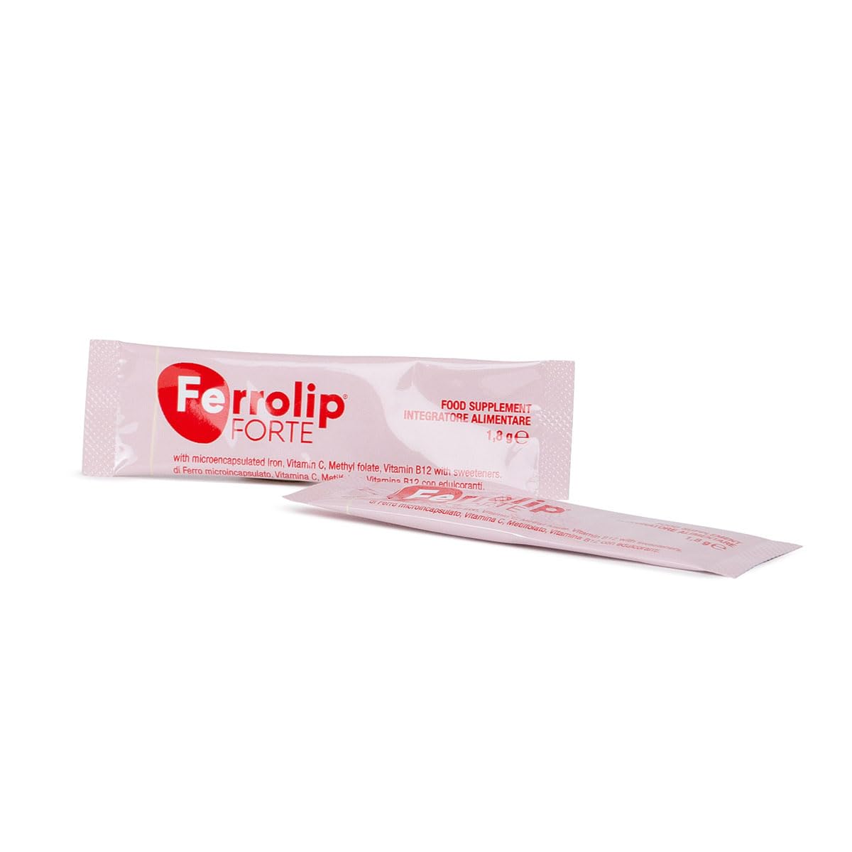 Ferrolip Forte Integratore Ferro e Acido Folico (30 Bustine Orosolubili al Limone) - Senza Fastidi Gastrointestinali - Privo di Sapore Metallico - Con Vitamina C e B12
