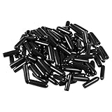 uxcell ねじプロテクター 2mm 丸型エンドキャップカバー チューブキャップ ブラック 100個入り