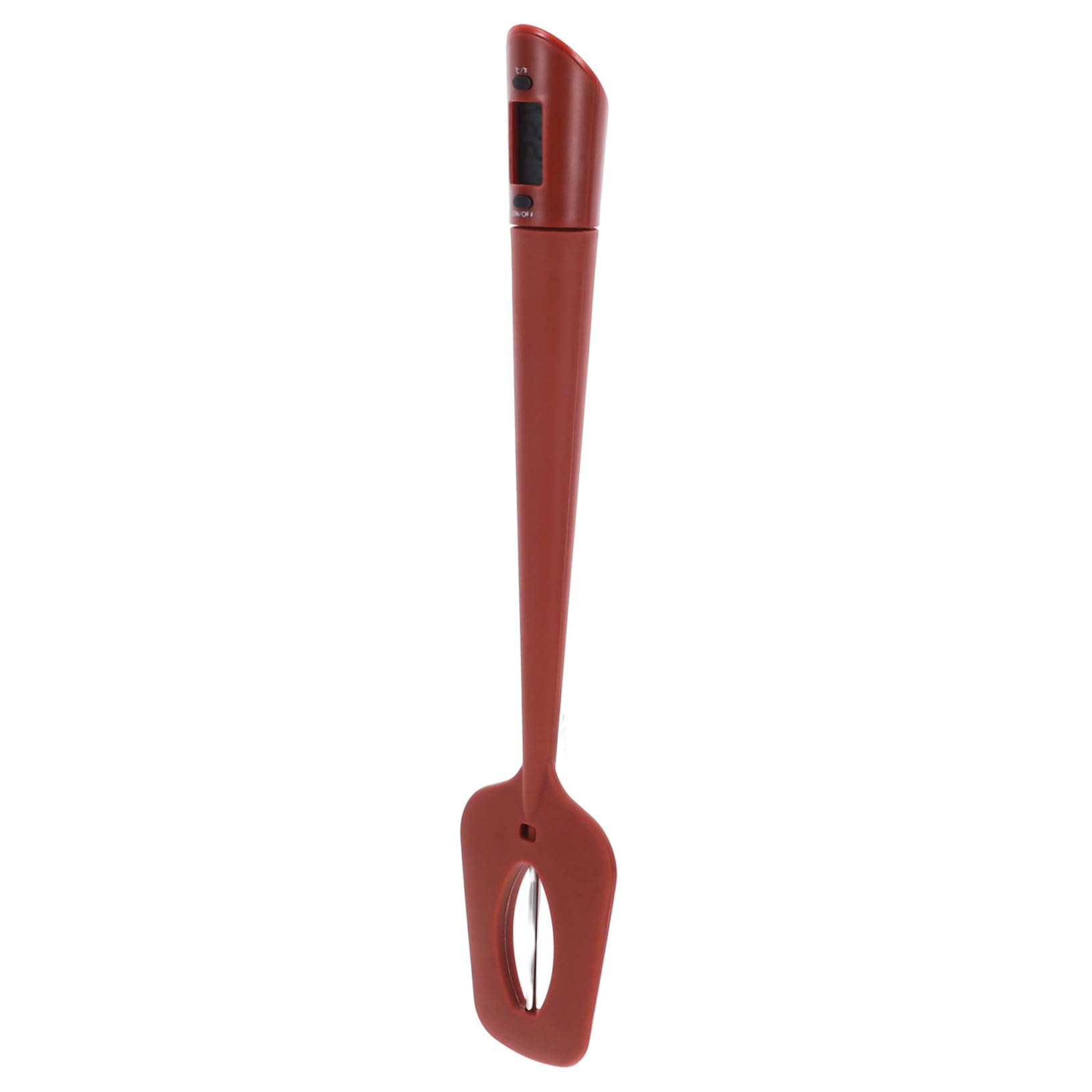 HOMOCONO Multipurpose Silicone Spatula with Thermometer for Baking Chocolate Jam and Dough Heat Resistant Kitchen Tool for Precise Temperature Control and Versatile Food Preparation