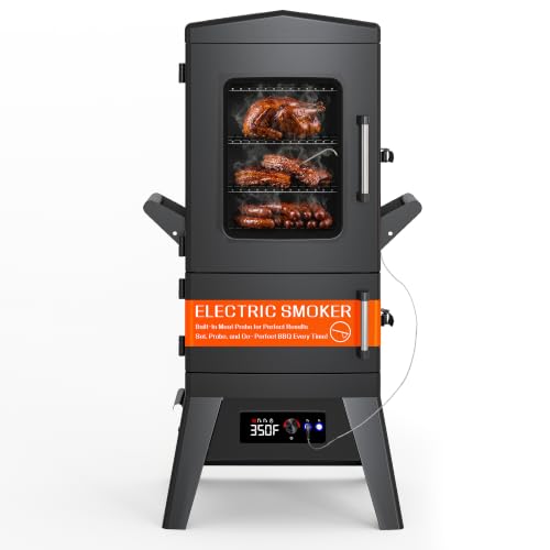 Electric Smoker 40 Inch Vertical Smoker with Meat Probe, Digital Temperature Control & Wood Chip...