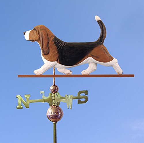 Basset Hound Weathervane Hand Carved & Painted Tri, No, 32 Inch (+$155.00)
