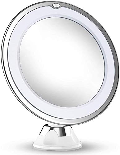 OCI Oxford 2021 Version 10X Magnifying Makeup Vanity Mirror with Lights, LED Lighted Portable Hand Cosmetic Magnification Light up Mirrors for Home Tabletop Bathroom Shower Travel 360 Degree Rotation