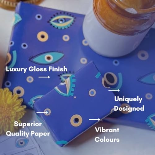 Image of Be Stories The Mixed Bag Colorful Design Wrapping /Laminated Art Paper Sheet 100 Gsm For Gift Packing For All Occasions Like Birthday, Diwali, Chirtsmas, 28 Inches X 20 Inches Of 6-Sheets,Assorted