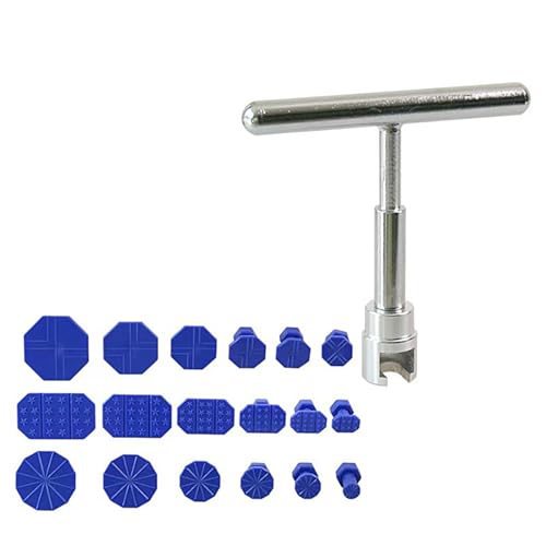 SZHUGEKI Auto Dellen Rausziehen T Bar Puller,Auto Dellen Reparaturset mit 18 Stück Saugnapf ,Auto Paintless Dent Removal Kit,Ausbeulwerkzeugset,Karosserie Beulenzieher