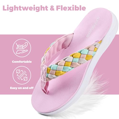 Image of WateLves Girls Flip Flops Non-Slip Casual Thong Sandals Summer Sandal Shoes for Beach Swim Pool (Little Kid /Big Kid)