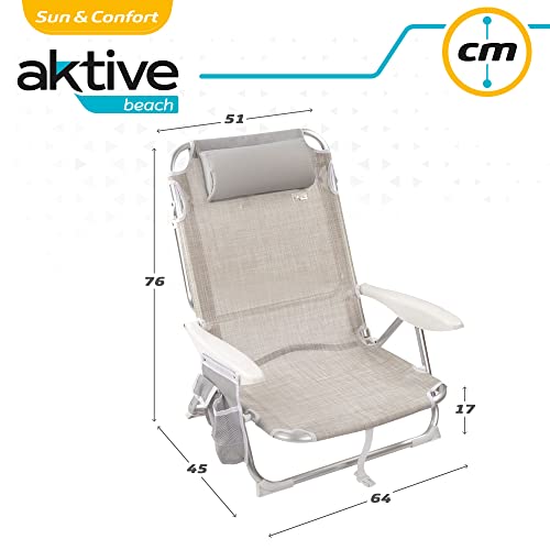 Strandstuhl Aktive 62623 mit Kissen, faltbar, 67 x 67 x 76 cm