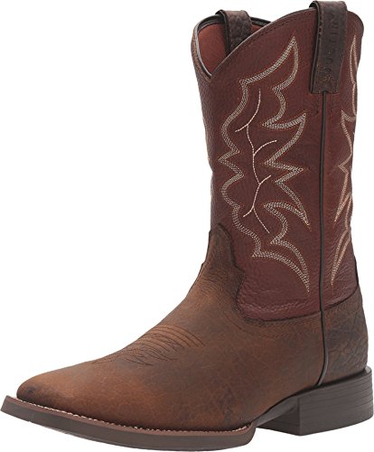 Justin Mens Stampede Sq Toe Dark Brn Boots