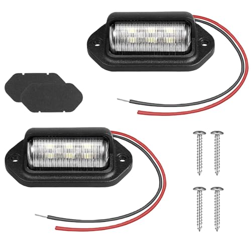 SopwMap 2 Stück LED Kennzeichenbeleuchtung 12V-24V Kennzeichenleuchte LED Lizenz Kennzeichenleuchte Nummernschildbeleuchtung für LKW SUV Anhänger Wohnwagen