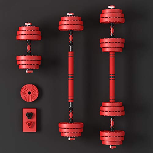 Rubberen halter zwart/rood halters dames heren fitness woning verstelbare gewichtenset combinatie halter 10/20 / 30kg… - Afbeelding 8