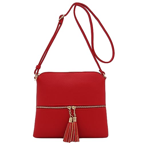 Image of DELUXITY Lightweight Medium Crossbody Bag with Tassel