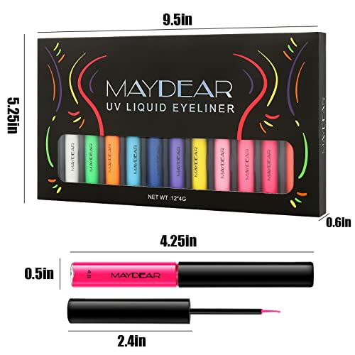 Maydear 12 colors UV Colorful Liquid Eyeliner