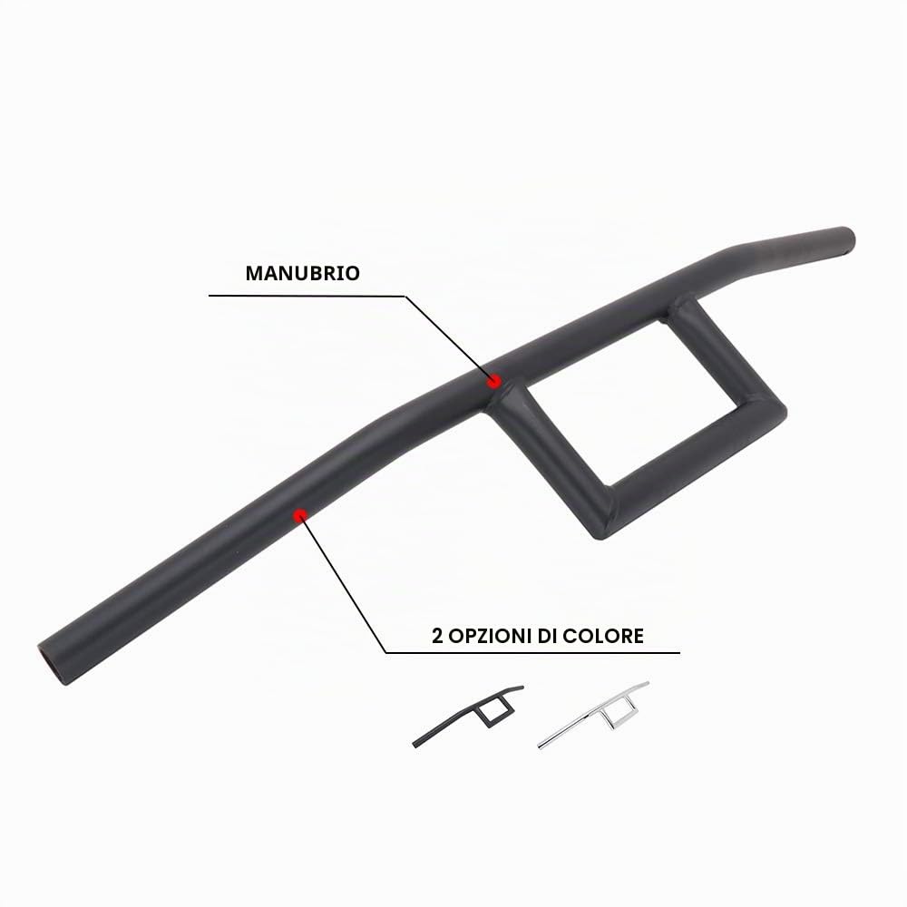 Manubrio per moto da 22 mm, universale, per la maggior parte delle moto cruiser, bobber, cafè racer o per applicazioni a scelta, nero