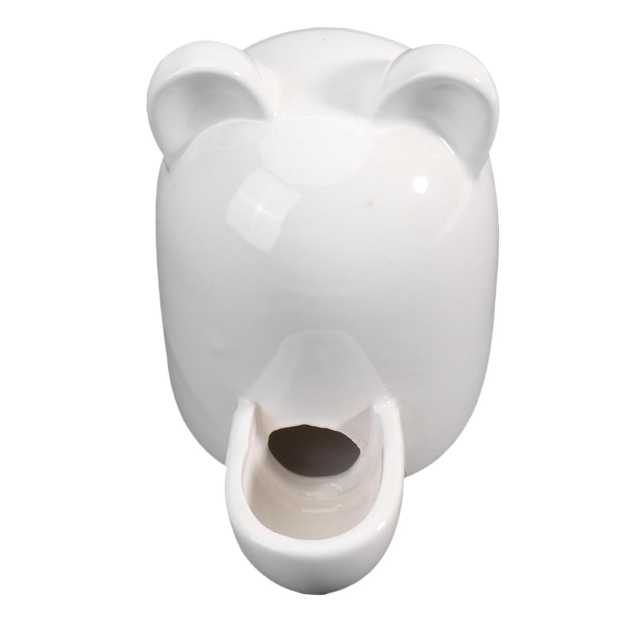 HOLIDYOYO Cartoon Cat Ears Automatic Pet Feeder Self Dispensing Water Bowl for Hamsters Rabbits Small Pets Ceramic Design White