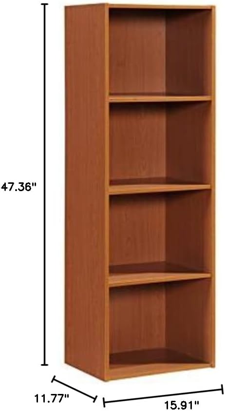 Miniatura 3 de Pemberly Row Estantería de madera multiusos con cuatro estantes en acabado cereza