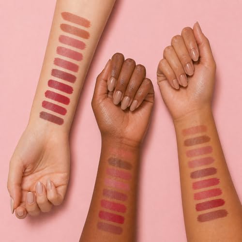 Image of BAKED BEAUTY Mousse Matte Mini Liquid Lipstick Combo Pack of 9 Piece Set | 1.5ml Each | Vitamin E & Shea Butter | Waterproof Transfer-Proof | Non-Drying | All Skin Types | Nude Palette