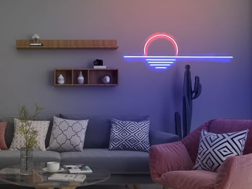 Image of LED Decorative Lights USB Mountains Sunrise Sunset Led Neon Signs Home Decoration Wall Art Holiday Gift Brightness Adjustable 16.5''x9.5''