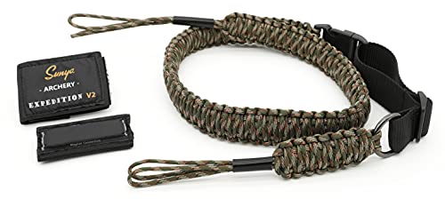 Sunya Paracord Compound Bow Sling with V2 Upgraded Magnetic Connection System. Lightweight Hands Free Shoulder Carrying Sling