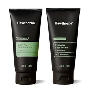 Hawthorne Men’s Everyday Essential Skincare Set With Face Wash Cleanser and Lotion. A 2-Step Routine for Smooth, Hydrated Skin. All Natural Ingredients, Paraben Free, Phthalate Free. 4 Fl. Oz. Each.