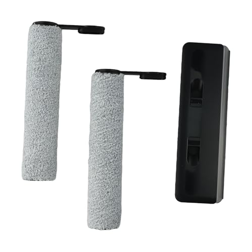 EasyByMall Kit de cubierta de cepillo principal y cepillo de rodillo para aspiradora Tineco Floor S6 y S7 Pro, juego de repuesto de 3 piezas con alambre de acero inoxidable antienvoltura y almohadilla