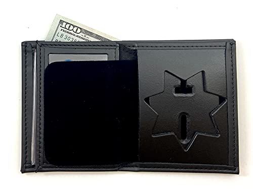 7 Point Star Bi-Fold Hidden Badge Wallet (Cutout PF33) Fits for Blackinton B447 Seven-Point Star