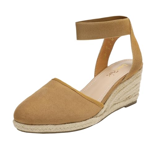 Image of DREAM PAIRS Women's Ankle Strap Wedge Sandals | Espadrilles Sandals, Elastic Ankle Strap, Cushioned Comfort for Summer Outfit, Fashion Dressy Shoes