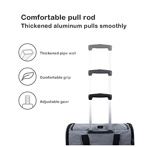 Porte-bagages de voyage pour animaux avec finitions soignées et roulettes silencieuses