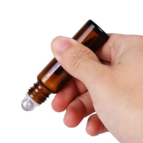 inice 100 10ml Amber Galss Roller Bottles Essential Oils Applicator With Stainless Steel Roller Balls Aluminium Alloy Cap4