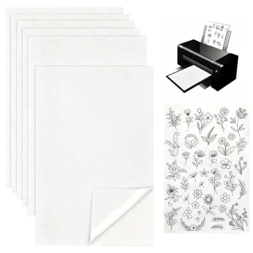 6 estabilizadores de bordado autoadhesivos, papel de bordado imprimible soluble en agua, apto para imprimir o dibujar patrones, bordado a mano y a máquina