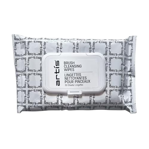 Artis Brush Cleansing Wipes - Daily Makeup Brush Cleaner Wipes for Quick Dry, No Rinse Cleaning, Gentle Makeup Brush Cleaning for On-the-Go Use, Easy Dry Brush Cleaner for Daily Care, 30 Count