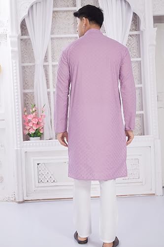 Image of DIVISIVE Men's Thread Embroidered Cotton Only Slim Fit Kurta