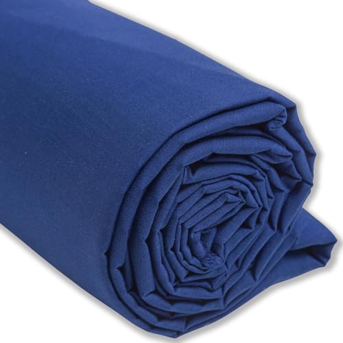 IPEA Tessuto in Cotone Popeline Blu - 200 cm x