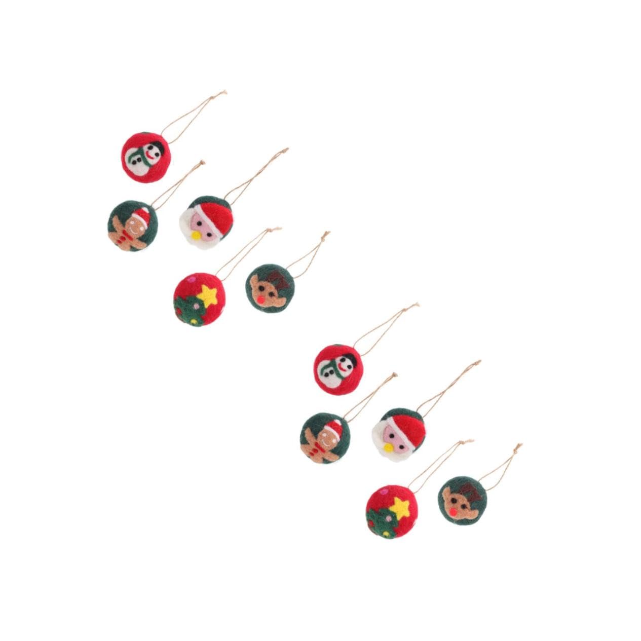Cabilock 2 Juegos Adornos Navideños Colgantes De Fieltro De Lana Adornos Navideños Colgantes De Bolas De Fieltro De o Decoraciones Navideños 5 Piezas * 2