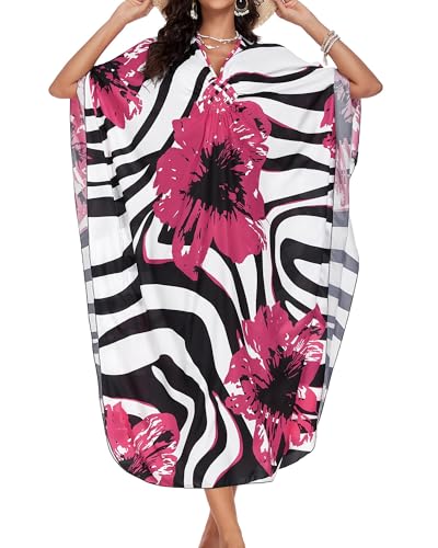 Image of Kaftan Dresses for Women V Neck Caftans Batwing Sleeve Beach Cover Ups