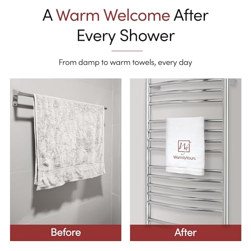 WarmlyYours Bellagio Heated Towel Rack, 20 Bars, Polished Steel - image 7