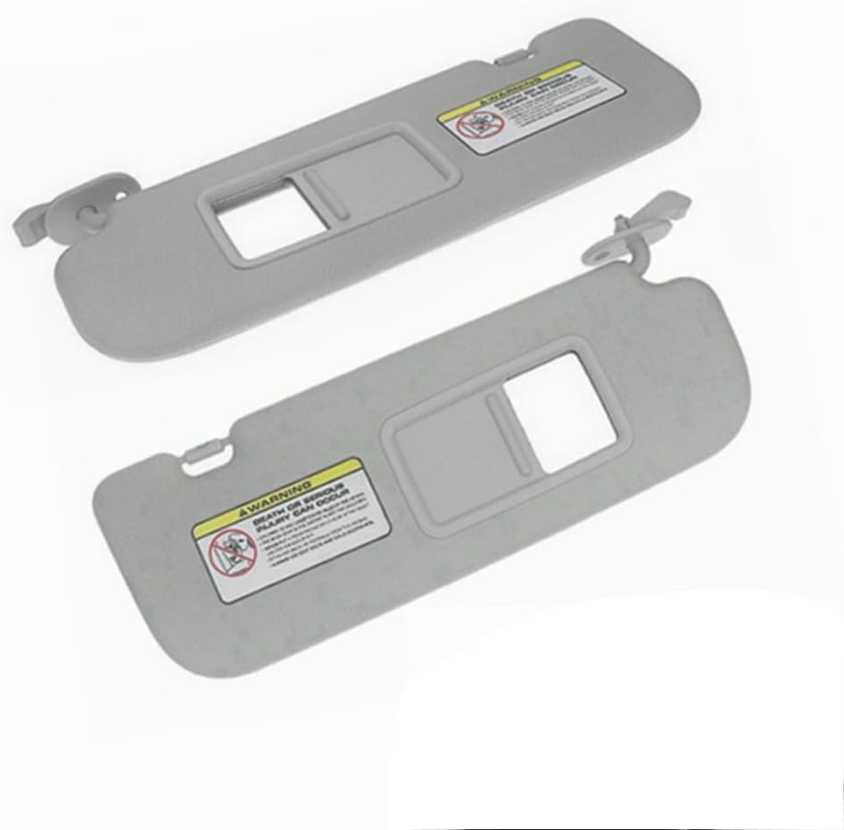 Driver Left & Passenger Right Sun Visor W/Mirror Grey Compatible with Hyundai Veloster 2012-2015 Replacement for 85210-2V130-TX, 85220-2V140-TX (Left+Right)