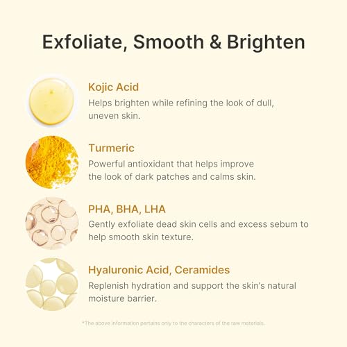 Image of medicube Body Peel Shot with Kojic Acid and Turmeric | Gentle Body Brightening & Exfoliating Serum with BHA, LHA & PHA for Dead Skin Cells, Uneven Looking Skin & Excess Sebum | 9.46 fl.oz (Pack of 2)