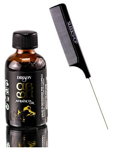 Dikson Argabeta Argan Oil, Beauty Oil with Beta Carotene (w/ Sleek Comb) Moroccan Serum Conditioner Coiffeur Italy Arga Beta (1.01 oz / 30 ml)