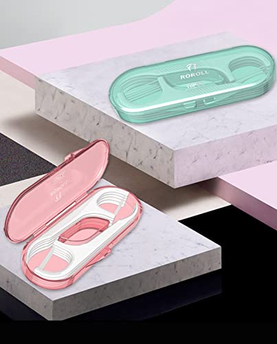 Holy-Rose-Small-Dental-Floss-Pick-DispenserPortable-Case-with-Floss-SticksHigh-Toughness-Dental-Flosser-Toothpick-Suitable-for-HomeTravel-and-Office-Tooth-CleanGreen-Pink