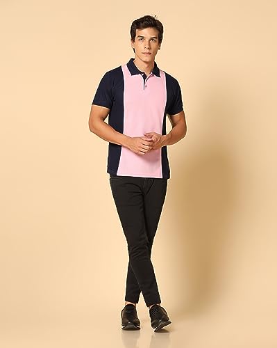 Image of INKKR Men's Solid Regular Fit T-Shirt (A10-POLO-FACTORY-PINK-XL A10-05