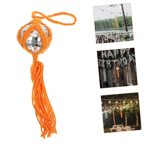 Bola espejada colgante reflectante para decoración de fiestas, eventos retro de música y baile, uso en interiores y exteriores (naranja) miniatura 3