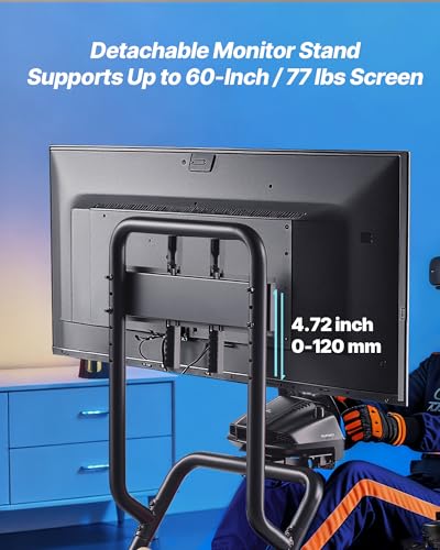 Image of VEVOR Racing Wheel Stand, Heavy-Duty Simulator Cockpit Steering Wheel Stand with Monitor Stand, Fit Logitech G25,G27,G29,G920,G923, Thrustmaster T300RS,TX F458,T500RS,T3PA-PRO (F1 /GT) and CSR Pedals